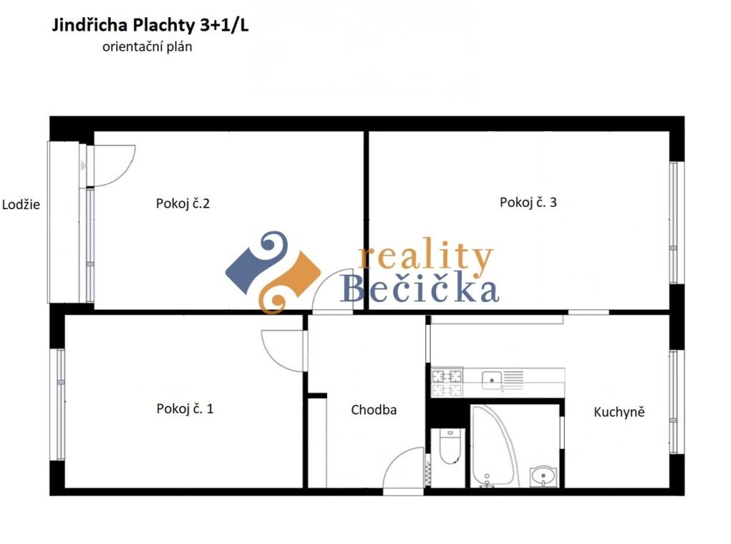 Reality Bečička - pronájem bytu 3+1, Ústí nad Labem