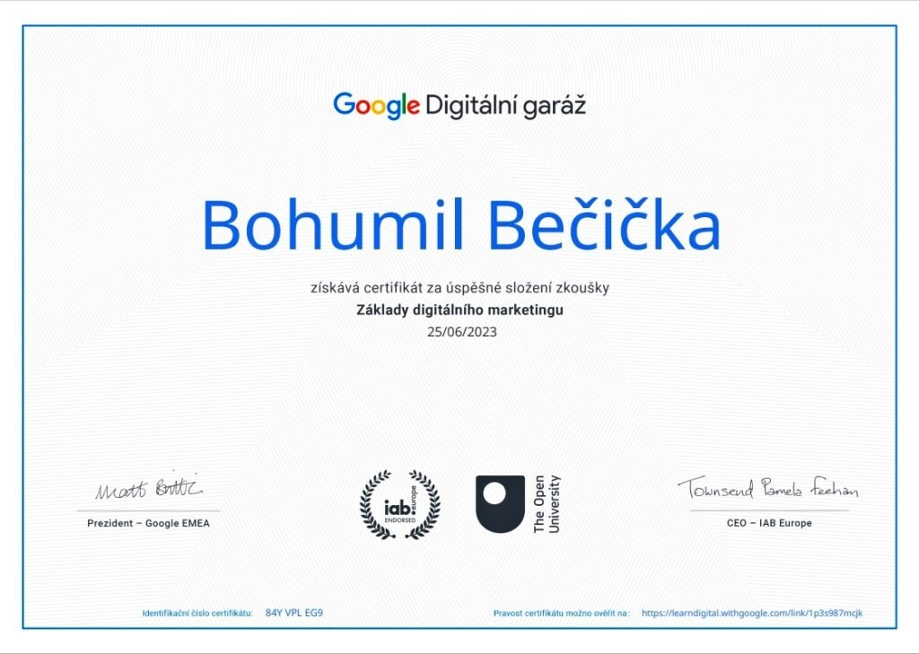 Google Digitální garáž - Bečička Bohumil